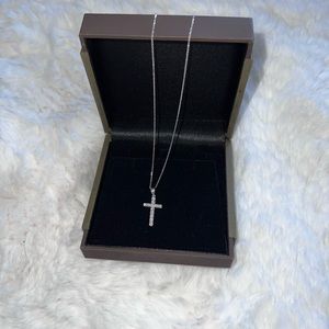 Silver Cross Diamond Necklace